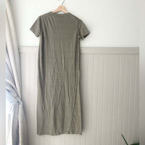 Jenni Kayne Sage Green 100% Linen Midi Dress T-Shirt Style Sma - Picture 5 of 5